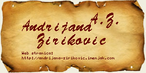 Andrijana Ziriković vizit kartica